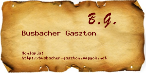 Busbacher Gaszton névjegykártya